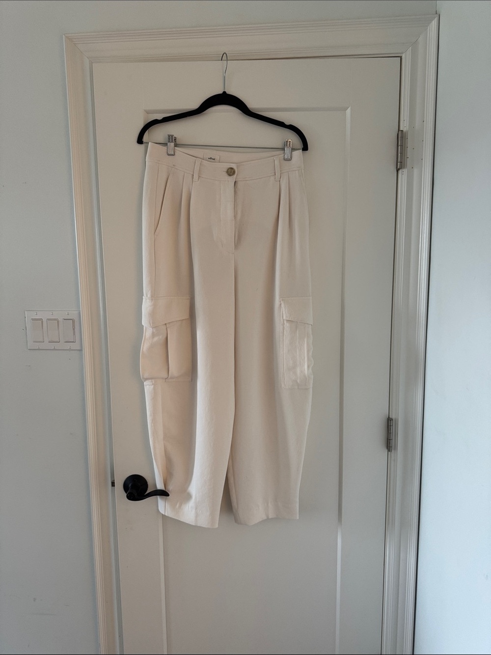 Wilfred Cream High-Waist Wide Leg Trousers